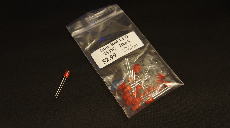 A bag of red LEDs